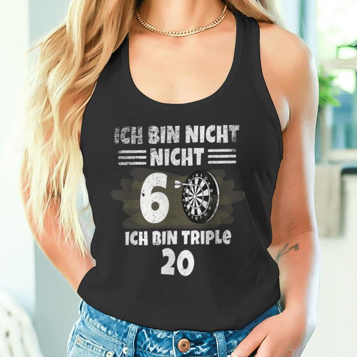 60 Geburtstag Ich Bin Nicht 60 Ich Bin Triple 20 Dart Tank Top