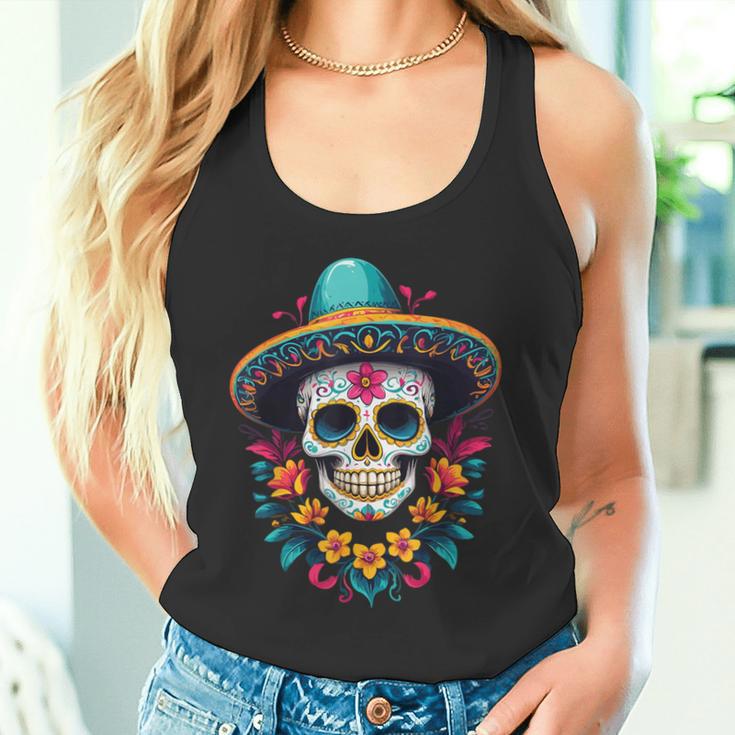 Aesthetic Mexico Dia De Muertos Skull Tank Top