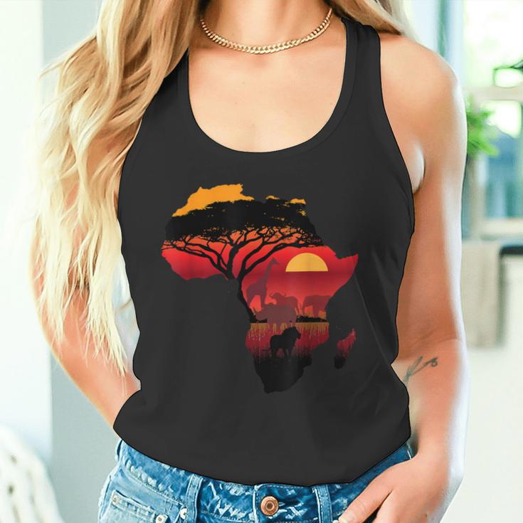 Africa Big Five Silhouette Africa Safari Map Africa Tank Top