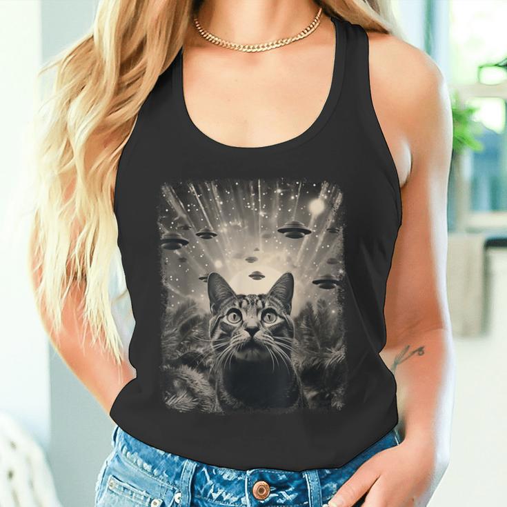 Alien Ufo Selfie Cat Tank Top