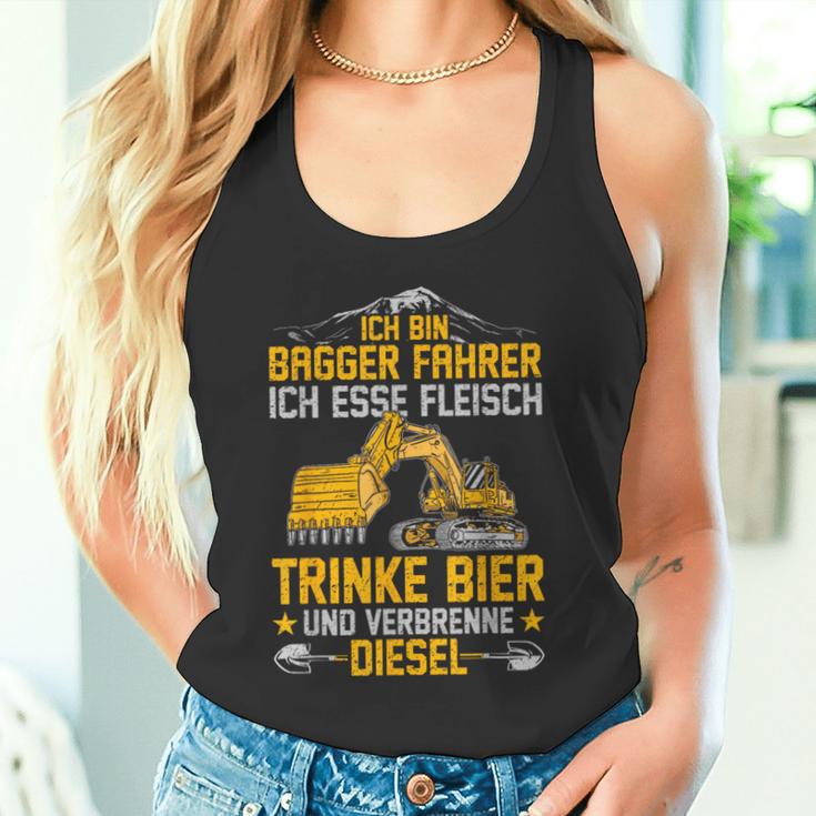 Bagger Ich Esse Fleisch Trinke Bier Underbrenne Diesel Tank Top