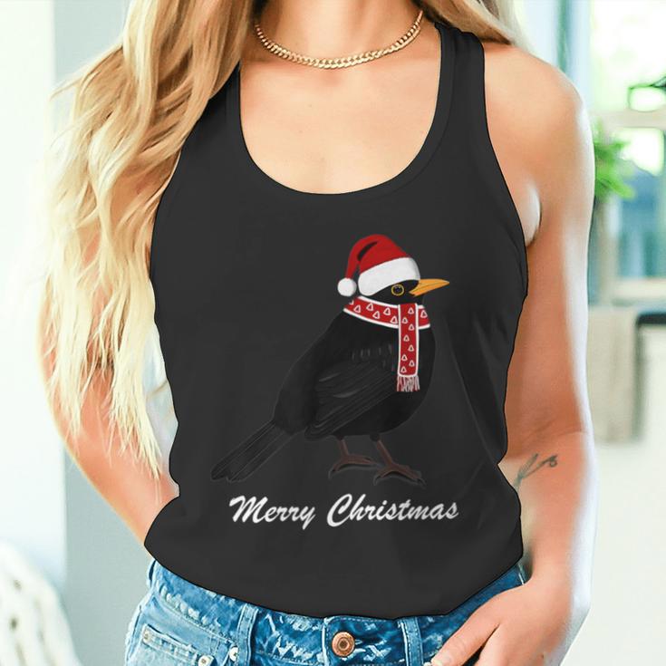 Bird With Red Christmas Hat Scarf Christmas Outfit Bird Tank Top