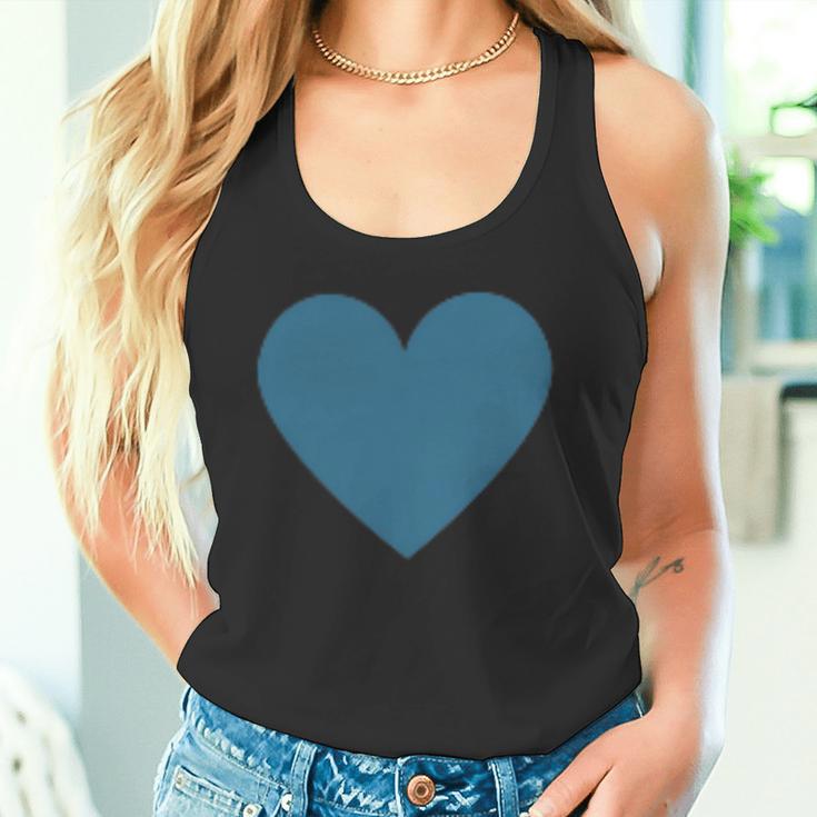 Blaues Herz Simples Minimalistisch Süßes Heart Tank Top