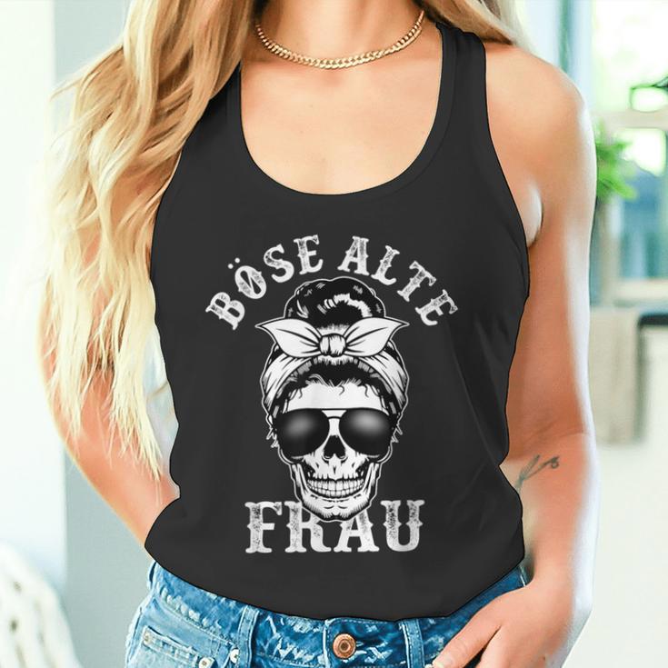 Böse Alte Frau Unordentlicher Brötchenschädel Tank Top