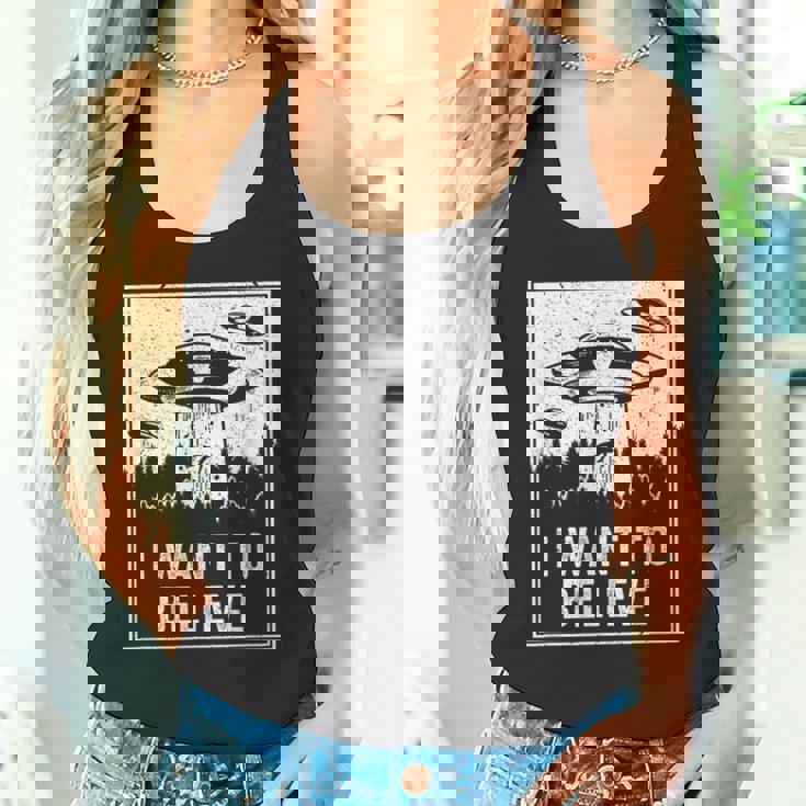 Camiciaintage Da Cacciatore Di Ufo Alien I Want To Believe Retro Canotta