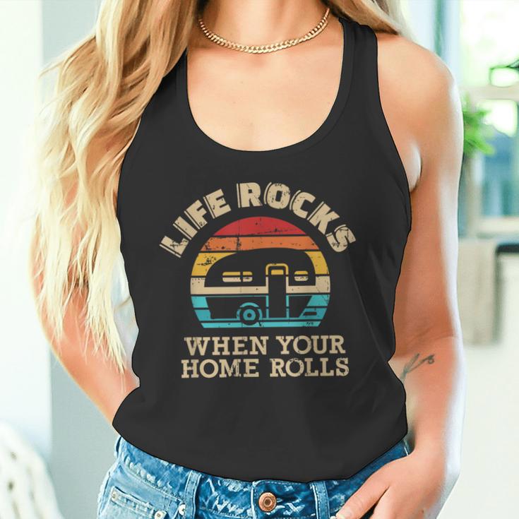 Camping Caravan Life Rocks Slogan Tank Top