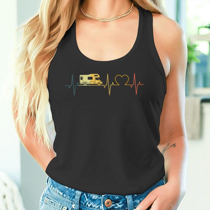 Caravan Heartbeat Retro Womo Ecg Camping Heart Tank Top