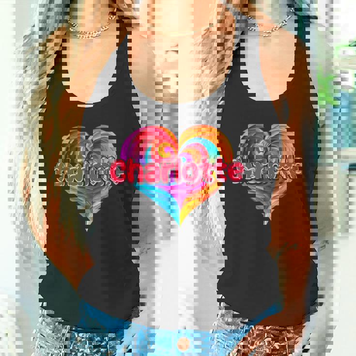 Con Scritta I Heart Love Charlotte First Name Colorata Canotta