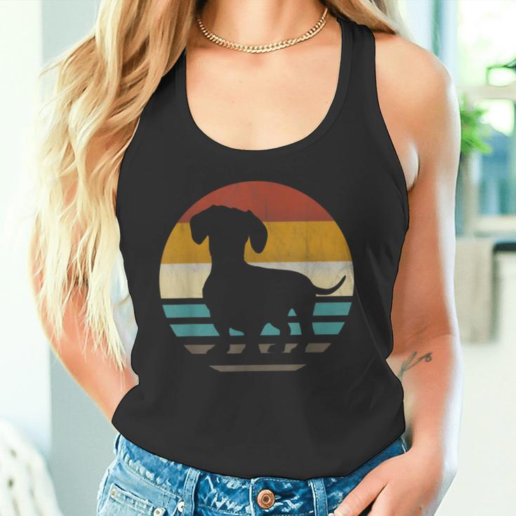 Dachshund Dachshund Dog Silhouette Retro Tank Top