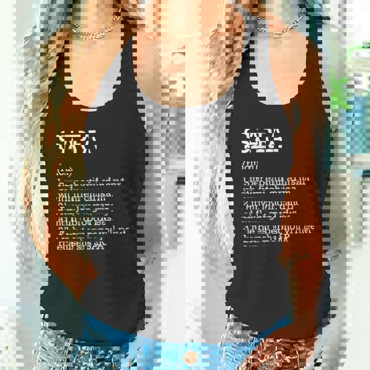 Definición De Sara Nombre Personalizado Sara Divertido Cumpleaños Cuello Camiseta sin mangas