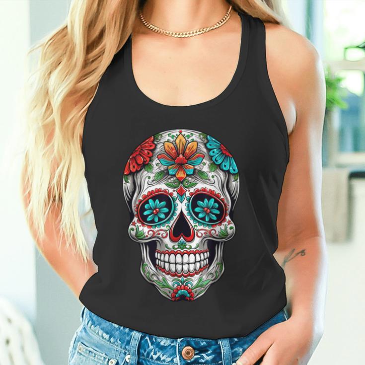 Dia De Los Muertos Decorative Mexican Head Sugar Skull Tank Top