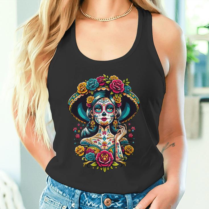 Dia De Los Muertos Sugar Mexican Inspired By La Catrina Tank Top