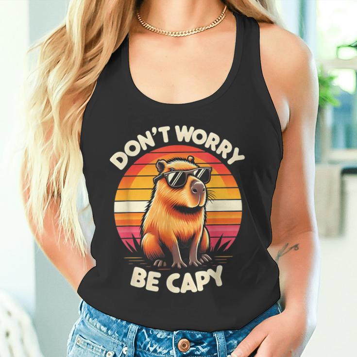 Dont Be Worry Be Capy Capybara Retro Rodent Tank Top