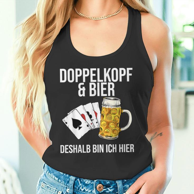 Doppelkopf Und Bier Da Bin Ich Hier Tank Top