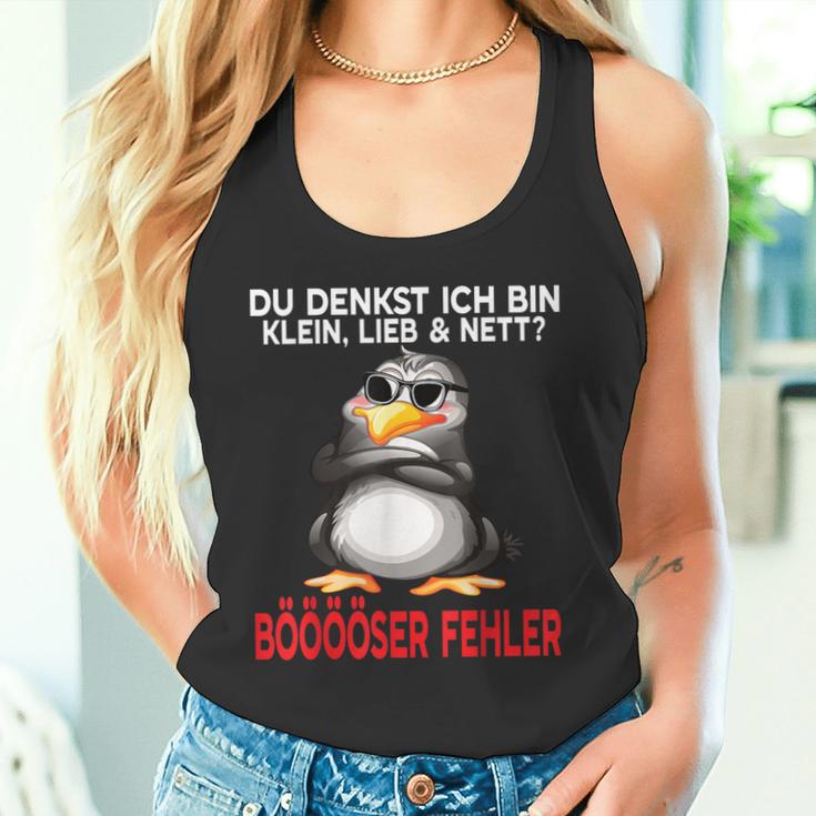 Du Denkst Ich Bin Klein Lieb Und Nett Cute Penguin Tank Top