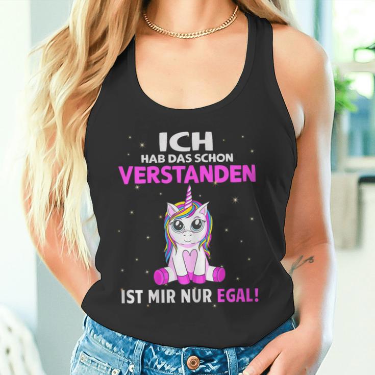 Egal Ich Hab Das Schonerstanden Unicorn Saying Tank Top