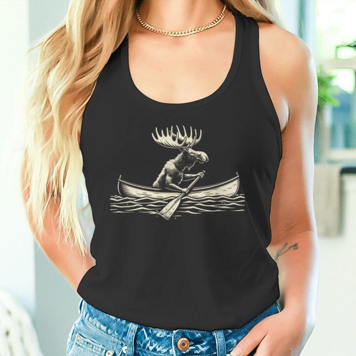 Elk In Canoe Tank Top