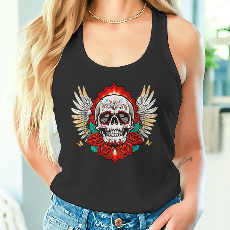 Feliz Dia De Los Muertos Sugar Skull Heaven Angel Tank Top