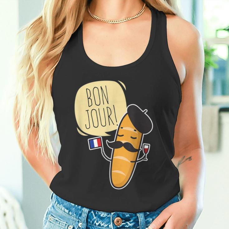 French Baguette Bonjour With France Flag Tank Top