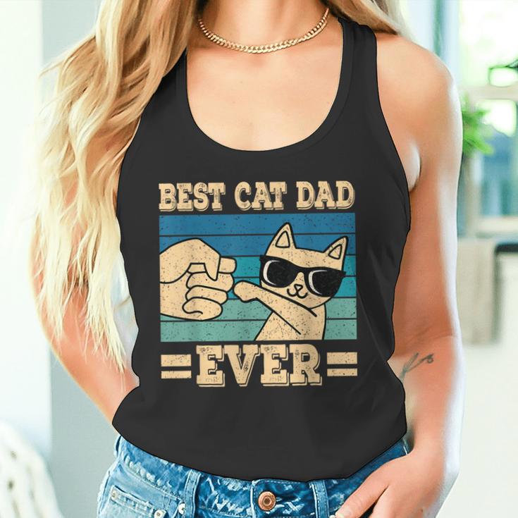 Cat Retro Best Cat Dad Ever Cat Lover Tank Top