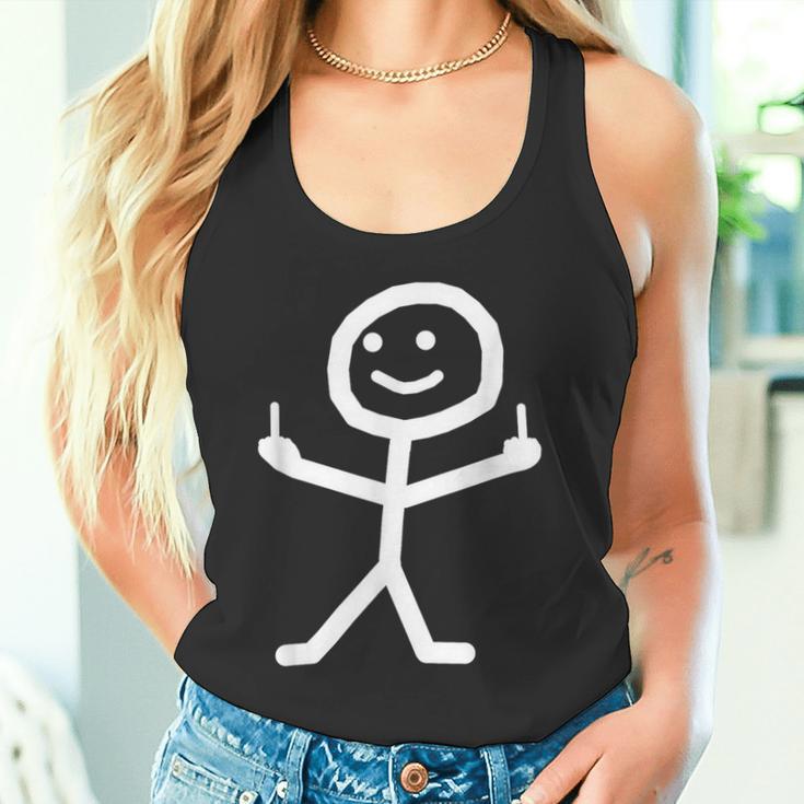 Stick Figure With Middle Finger Tank Top