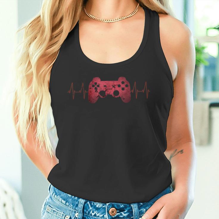 Gamer Heartbeat Zocker Jungs Jungen Nagerideospiele Tank Top