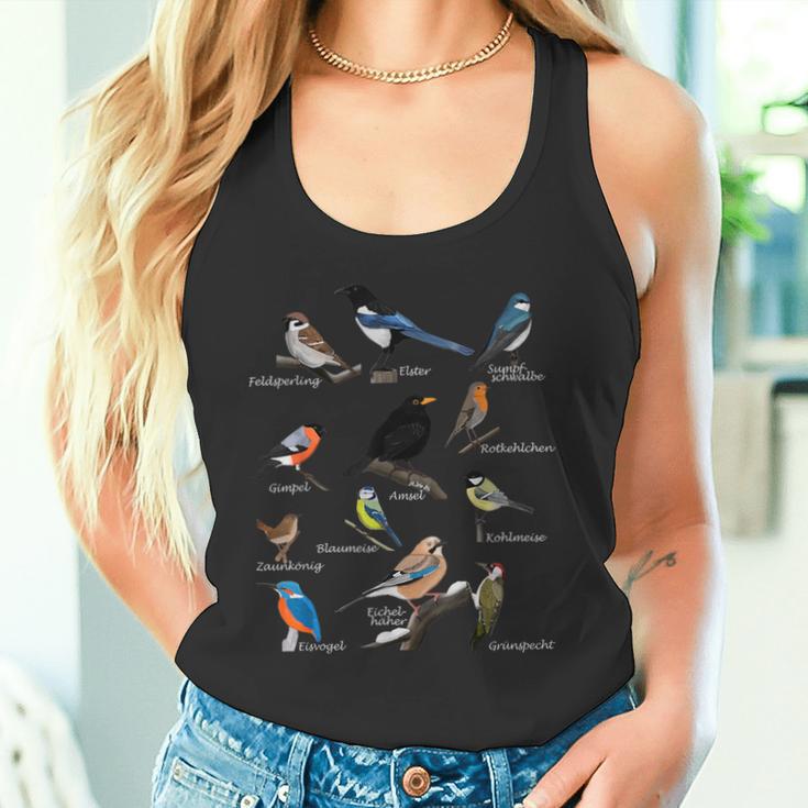 Garden Birds Bird Drawing Bird Blue Tit Robin Tank Top