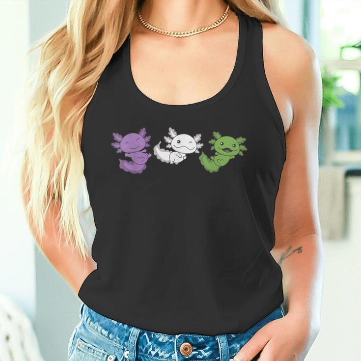 Genderqueer Flag Pride Lgbtq Axolotl Tank Top