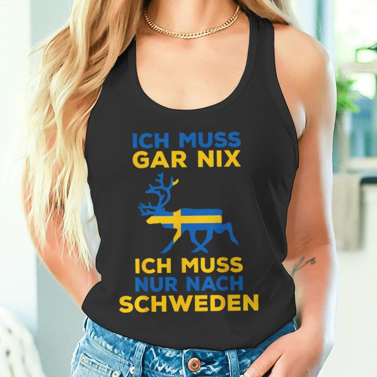 Ich Muss Nur Nach Sweden Scandinavia Nordlicht Tank Top