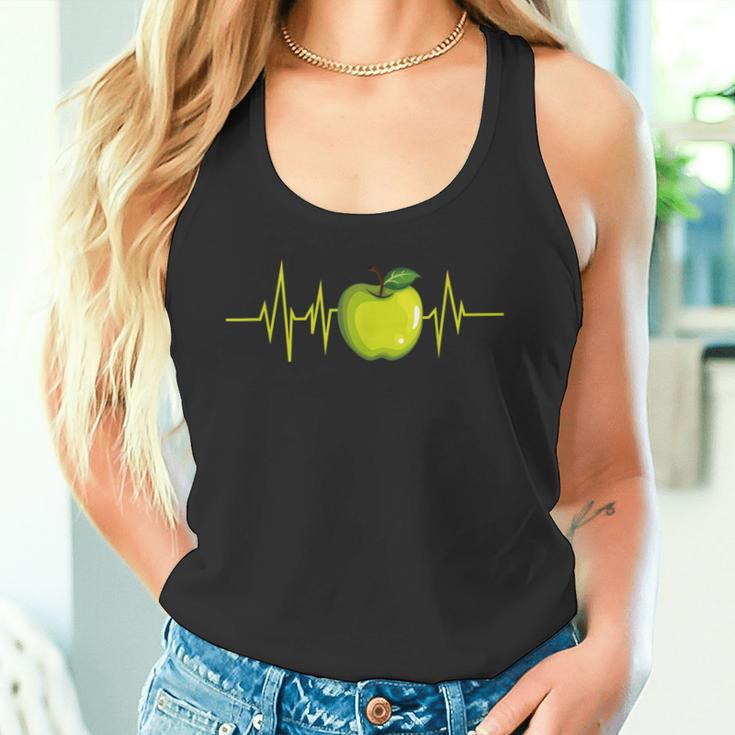 Green Apple Fruit Heartbeat Ecgegan Tank Top