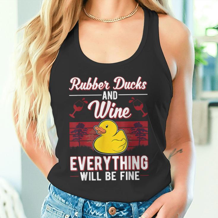 Gummiente Und Wein Badeente Quietscheente Gummiente Tank Top