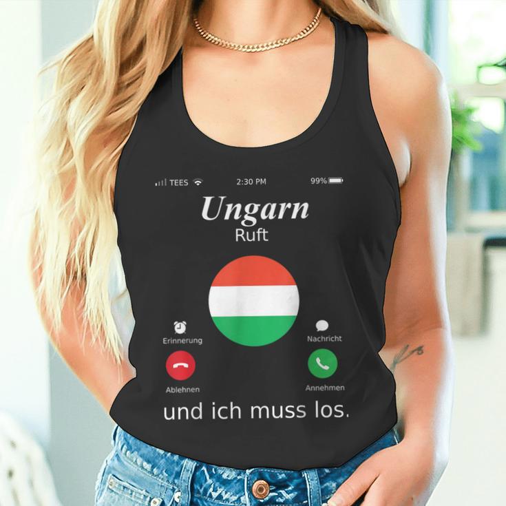 With Hungary Ruft Und Ich Muss Los Hungary Flag Tank Top