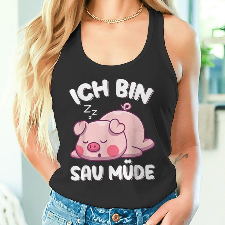 Ich Bin Sau Müde Schwin Sleep Tank Top