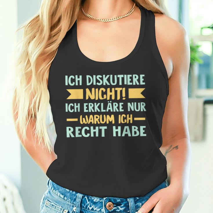 Ich Diskutiere Nicht Ich Erkläre Nur Warum Ich Right German Tank Top