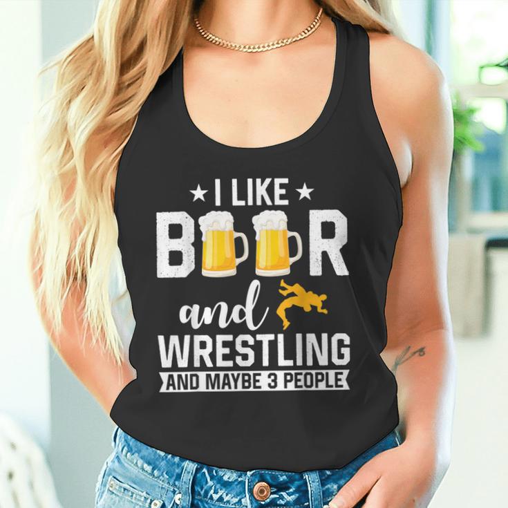 Ich Mag Bier Und Wrestling Und Mag 3 Leute Wrestler Coach Tank Top