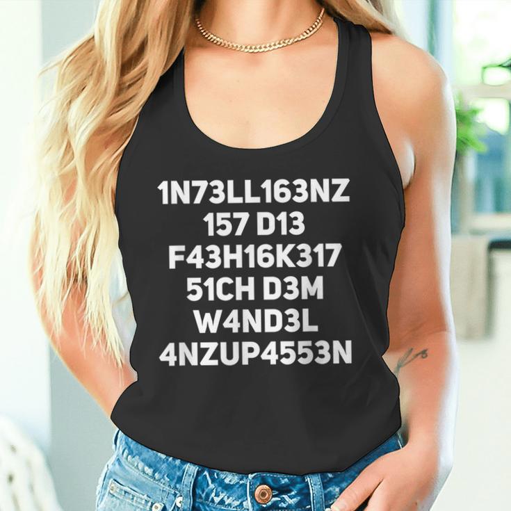 Intelligenz Ist Die Ability Adjusting Leet Geek Speak Nerd Tank Top