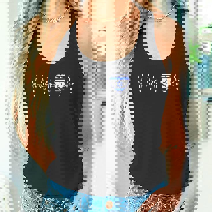 Israeliano Heartbeat I Love Israel Flag Country Pro Regalo Ebraico Canotta