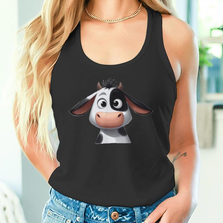 Kuh Lustig Süß Niedlich Comic Cartoon Kühe Tiere Tank Top