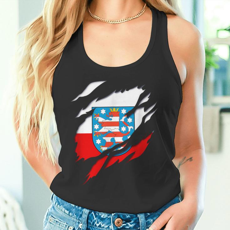 Land Thueringen German Flag And Coat Of Arms Tank Top