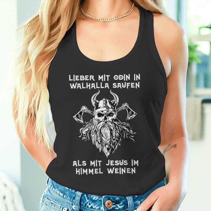 Lieber Mit Odin In Walhalla Saufen Nordmann's Drinking Slogan Tank Top