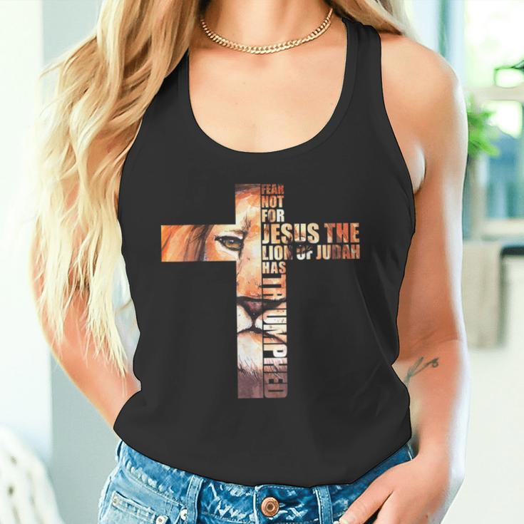 Lion Judah Jesus Cross Christ Bibleerse Faith Church Tank Top