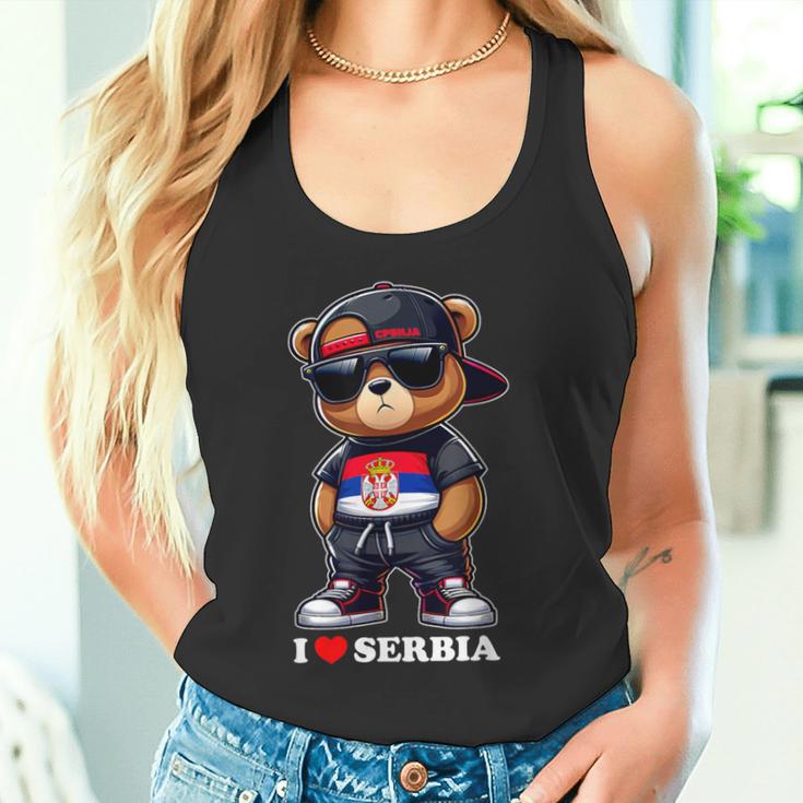 I Love Serbia Serbian Flag Teddy Bear Srbija Tank Top