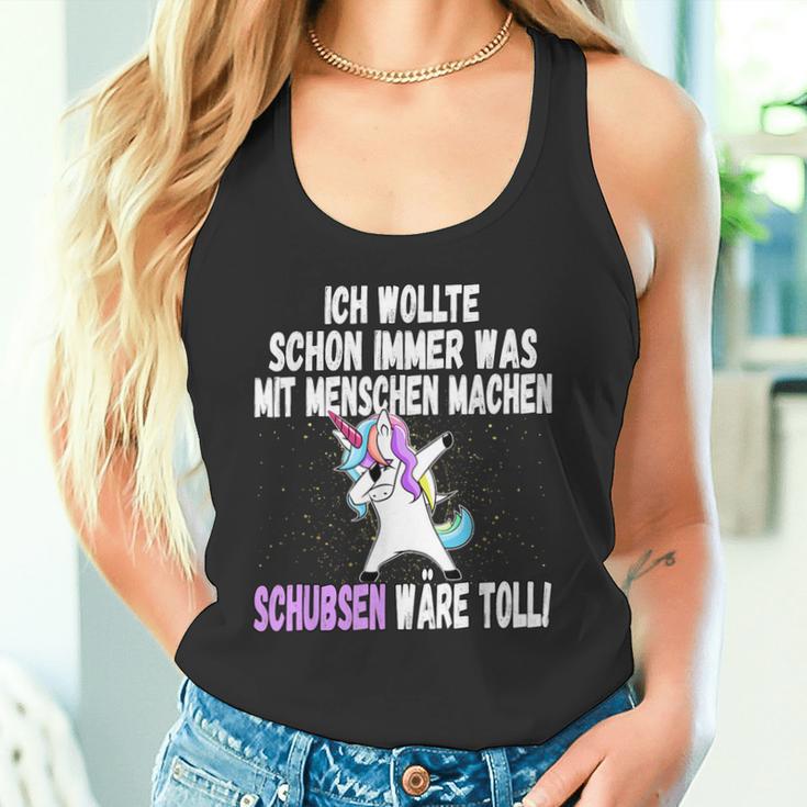 Was Mit Menschen Machen Unicorn Saying Tank Top