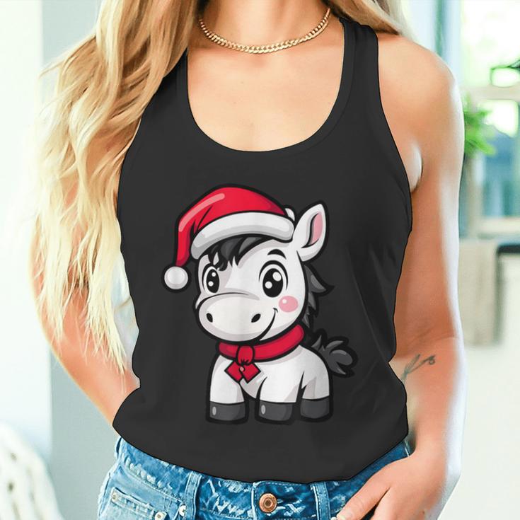 Niedlicher Weihnachtspferd-Comic Tank Top