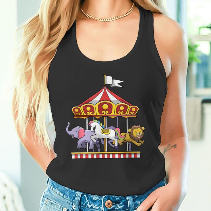 Pferdekarussell Nette Karnevalsfahrt Tiere Zirkus Tank Top