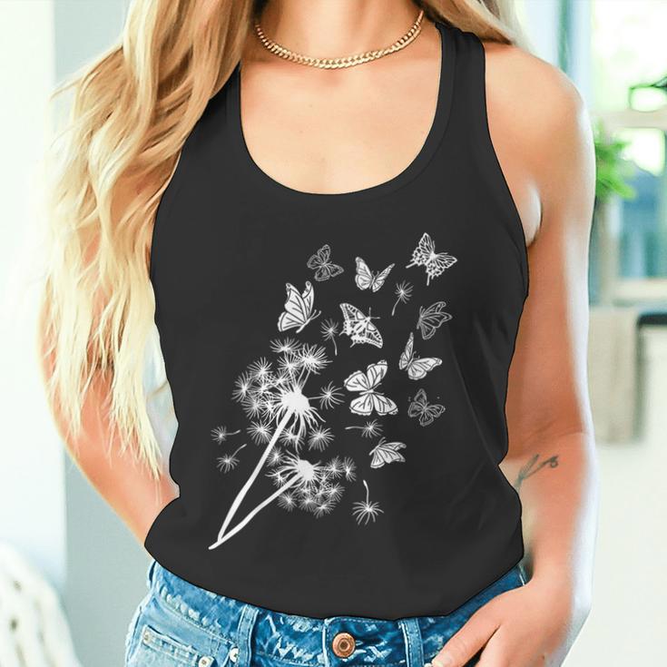 Pusteblume Butterblume Mit Schmetterlingen Im Garten Tank Top