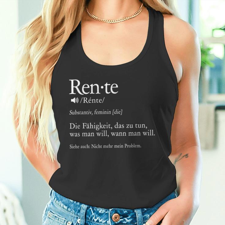 Rente Substantiv Rentner Pensioner Tank Top