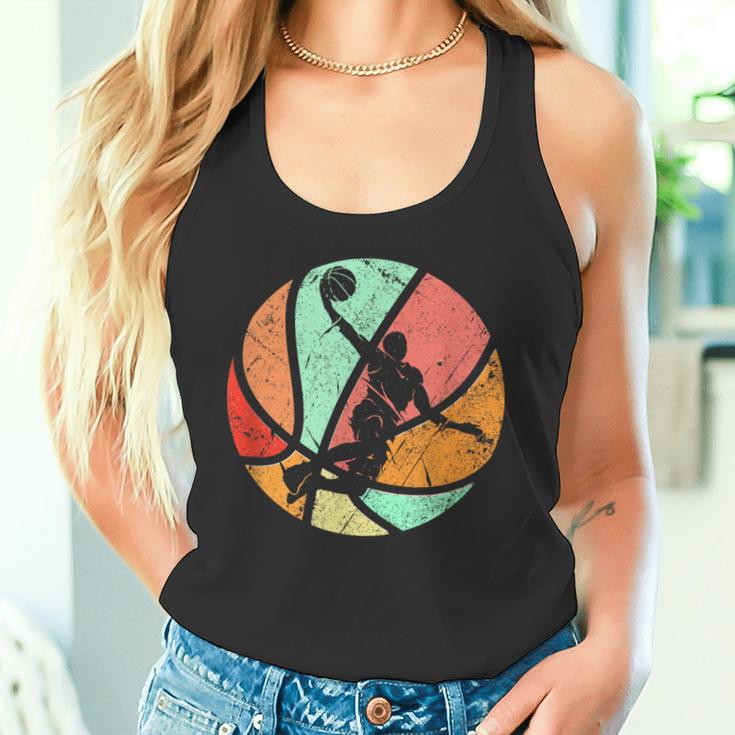 Retro Basketball Player Dunk Silhouette Tank Top