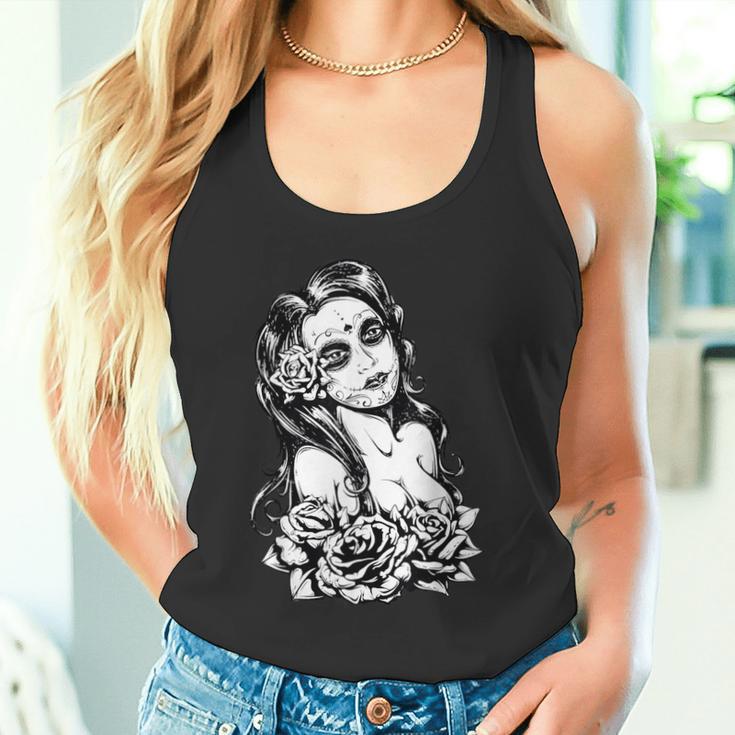 Retro Catrina I Retro Dia De Muertos I La Santísima Muerte Tank Top