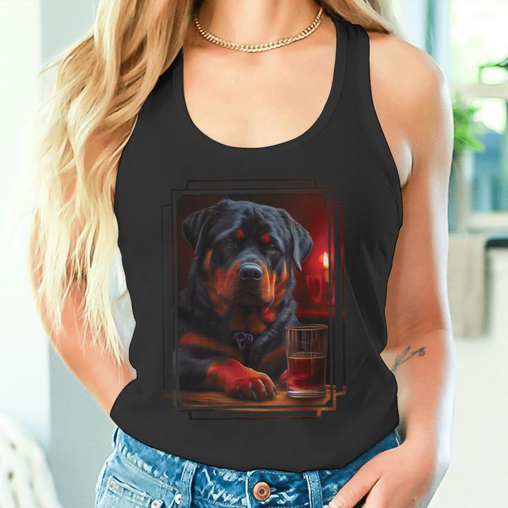 Rottweiler In Pub I Drinking Dog I Dog Bar Rottweiler Tank Top